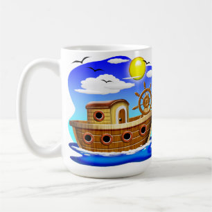 Cartoon von Fischereifahrzeugen Kaffeetasse