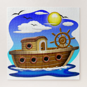 Cartoon von Fischereifahrzeugen Puzzle