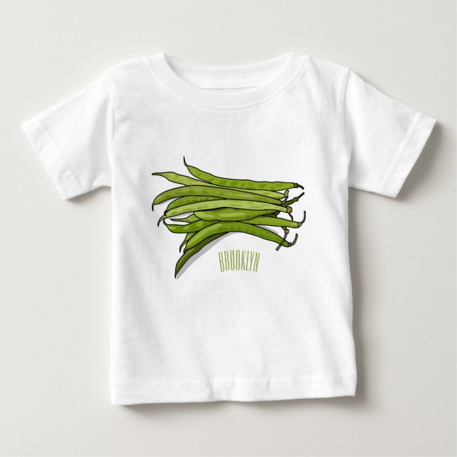 Cartoon von grünen Bohnen Baby T-shirt (Vorderseite)