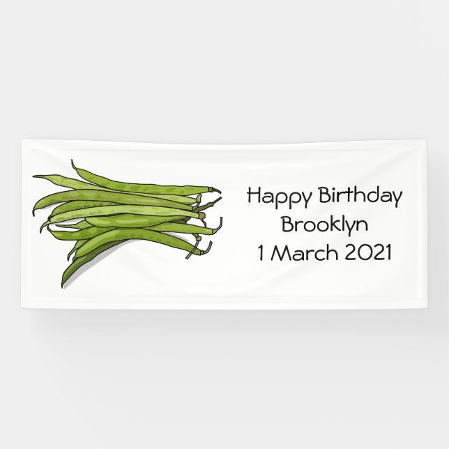 Cartoon von grünen Bohnen Banner (Horizontal)