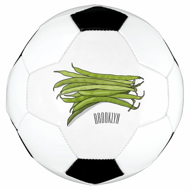 Cartoon von grünen Bohnen Fußball (Vorderseite)