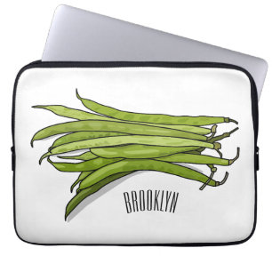 Cartoon von grünen Bohnen Laptopschutzhülle