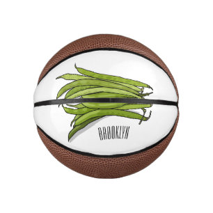 Cartoon von grünen Bohnen Mini Basketball
