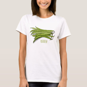 Cartoon von grünen Bohnen T-Shirt