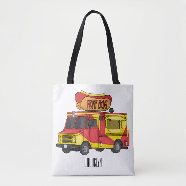 Cartoon von Hot Dog Futter LKW (Vorderseite)