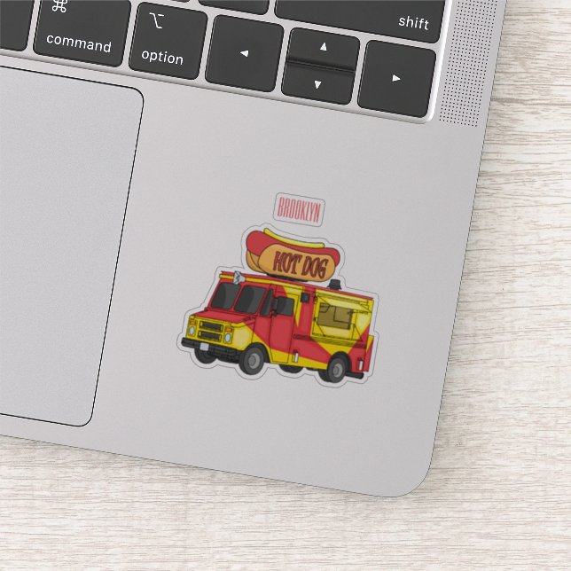 Cartoon von Hot Dog Futter LKW Aufkleber (Ausschnitt)