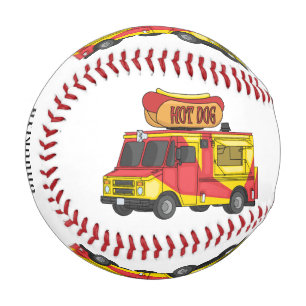 Cartoon von Hot Dog Futter LKW Baseball