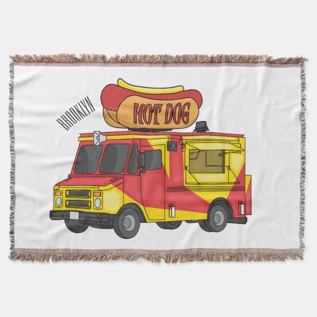 Cartoon von Hot Dog Futter LKW Decke (Vorderseite)