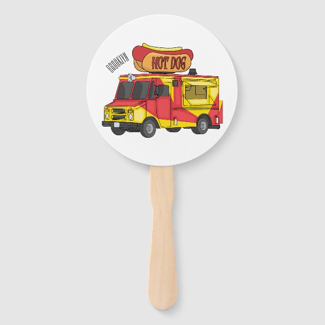 Cartoon von Hot Dog Futter LKW Fächer (Vorderseite)