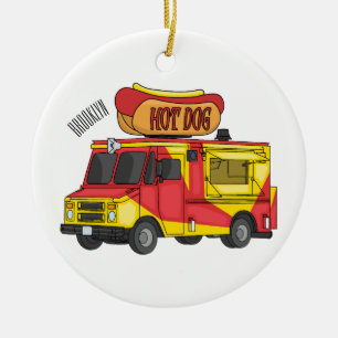 Cartoon von Hot Dog Futter LKW Keramik Ornament