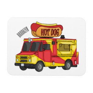 Cartoon von Hot Dog Futter LKW Magnet