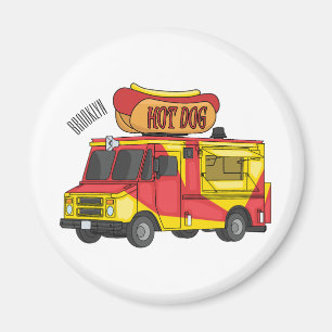Cartoon von Hot Dog Futter LKW Magnet