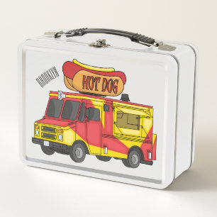 Cartoon von Hot Dog Futter LKW Metall Brotdose