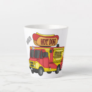 Cartoon von Hot Dog Futter LKW Milchtasse