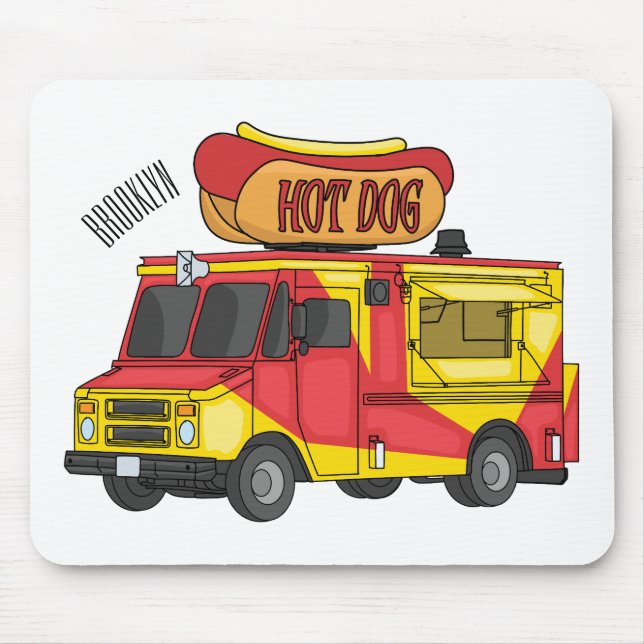 Cartoon von Hot Dog Futter LKW Mousepad (Vorne)