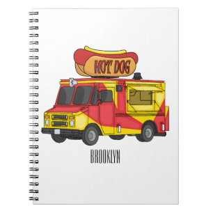 Cartoon von Hot Dog Futter LKW Notizblock