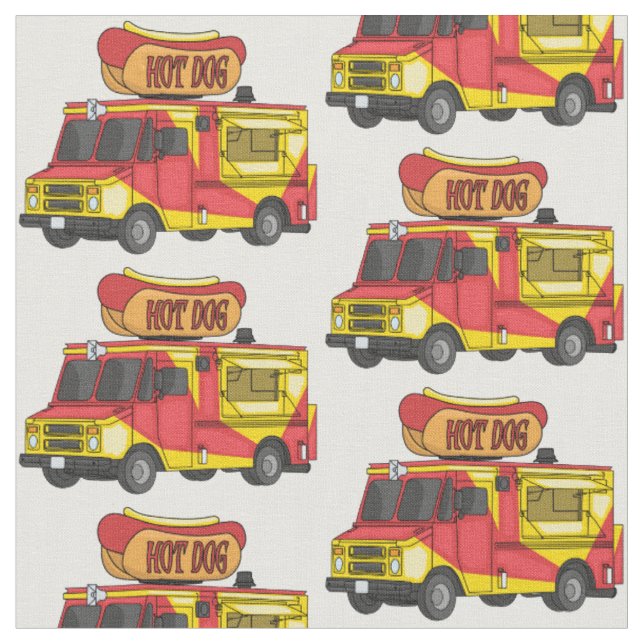 Cartoon von Hot Dog Futter LKW Stoff (Nahaufnahme)