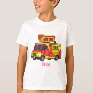 Cartoon von Hot Dog Futter LKW T-Shirt