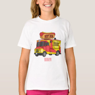 Cartoon von Hot Dog Futter LKW T-Shirt