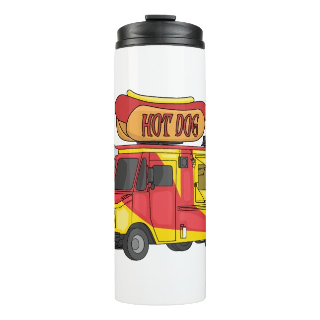 Cartoon von Hot Dog Futter LKW Thermosbecher (Vorderseite)
