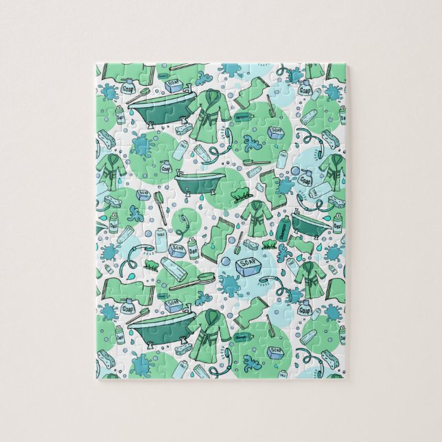 Cartoon von lustigen Bademeistern Puzzle (Vertikal)