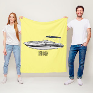 Cartoon von Motorbooten Fleecedecke