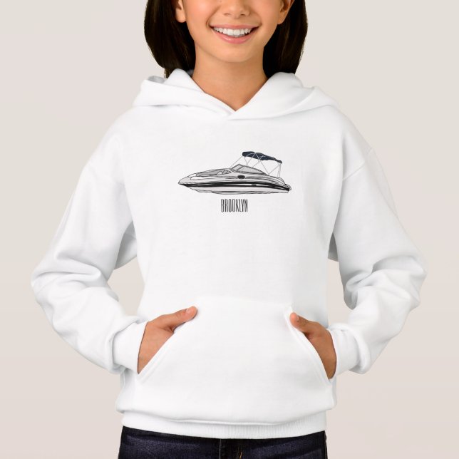 Cartoon von Motorbooten Hoodie (Vorderseite)