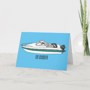 Cartoon von Motorbooten Karte