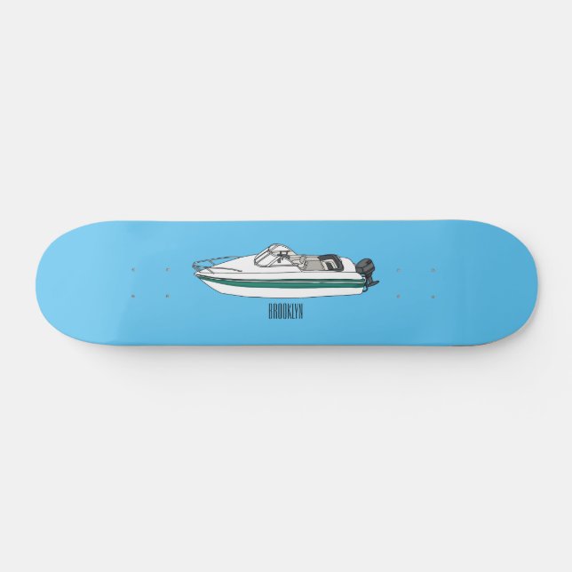 Cartoon von Motorbooten Skateboard (Horizontal)