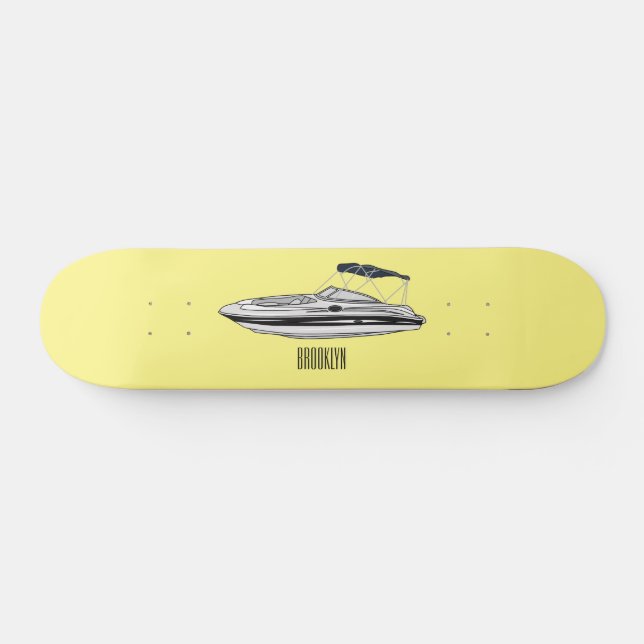 Cartoon von Motorbooten Skateboard (Horizontal)