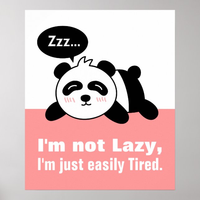 Cartoon von Niedlich und Lazy Panda Poster (Vorne)