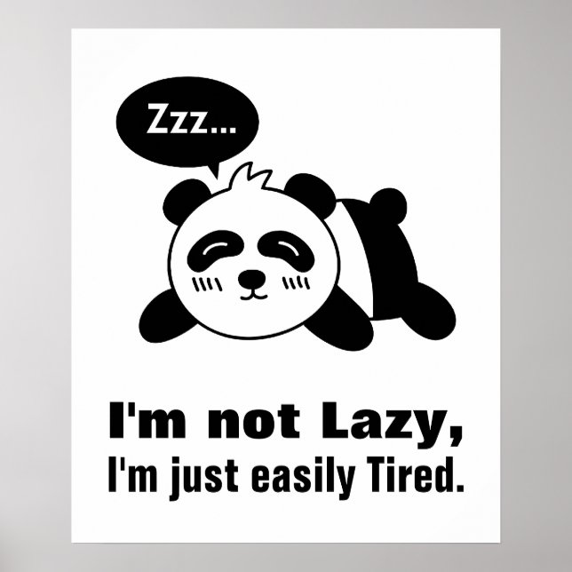 Cartoon von Niedlich und Lazy Panda Poster (Vorne)