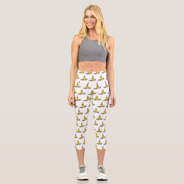 Cartoon von Olivenöl Capri Leggings (Vorderseite)