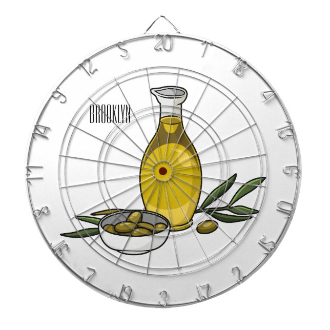 Cartoon von Olivenöl Dartscheibe (vorne)