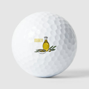 Cartoon von Olivenöl Golfball
