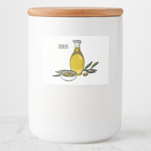 Cartoon von Olivenöl Lebensmitteletikett