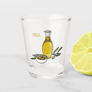 Cartoon von Olivenöl Schnapsglas