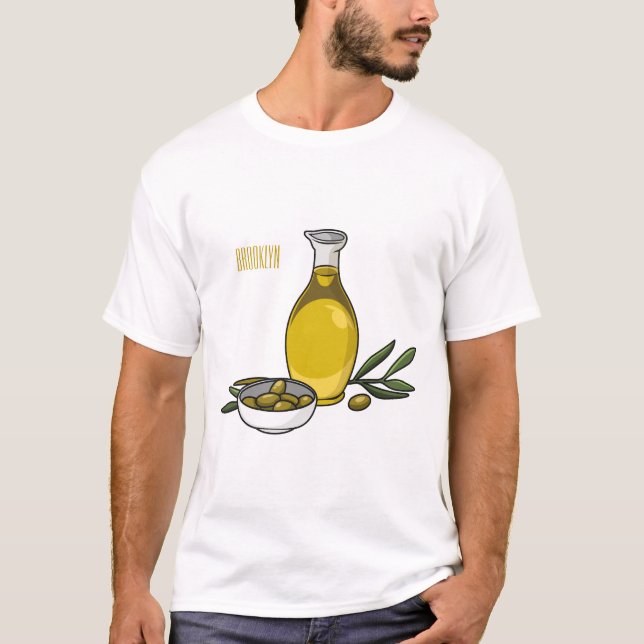 Cartoon von Olivenöl T-Shirt (Vorderseite)