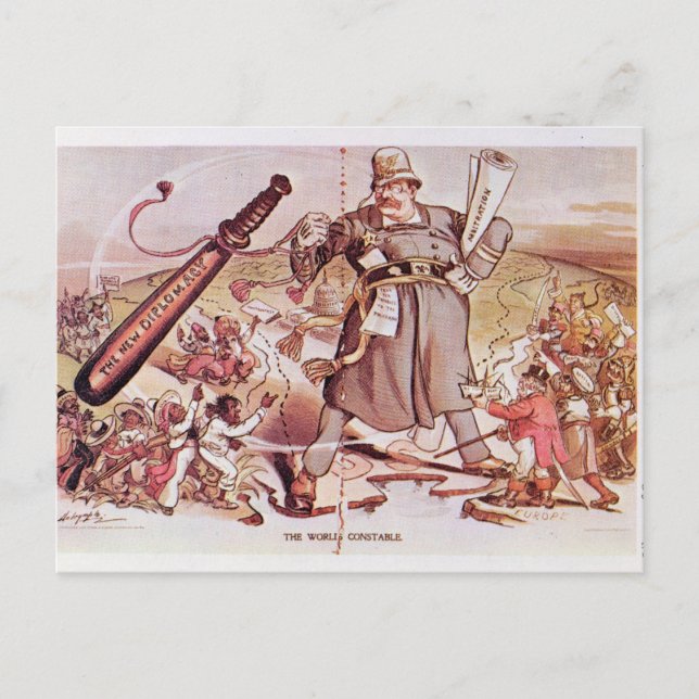 Cartoon von Präsident Roosevelt Postkarte (Vorderseite)