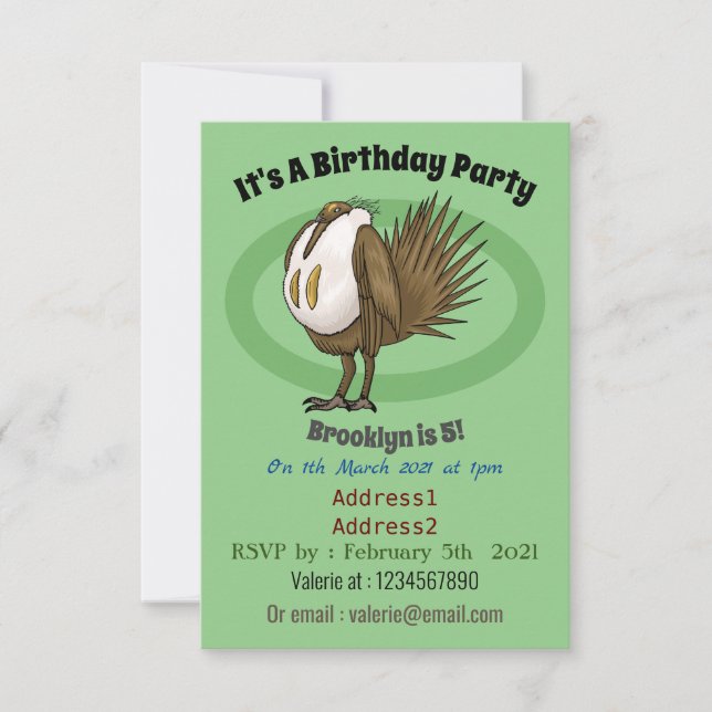 Cartoon von Salbei-Birnen Einladung (Vorderseite)