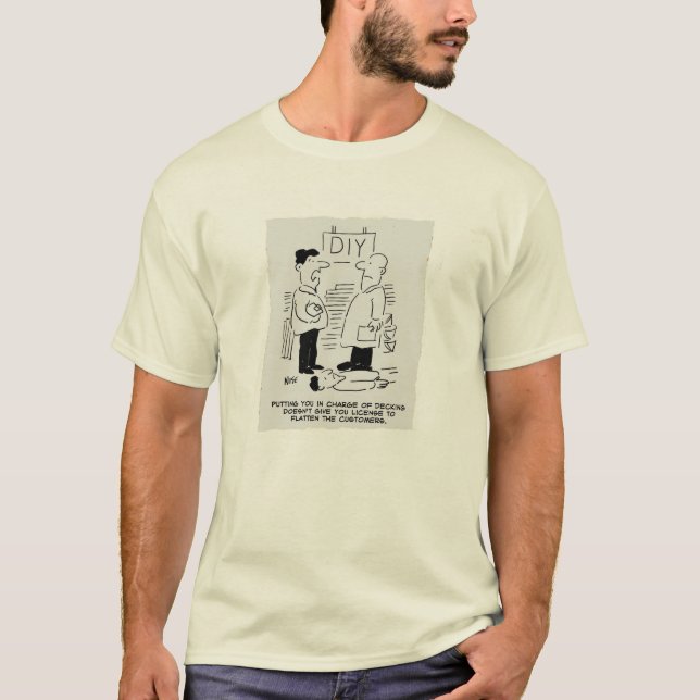 Cartoon von Store Manager und Sales Assistant T-Shirt (Vorderseite)