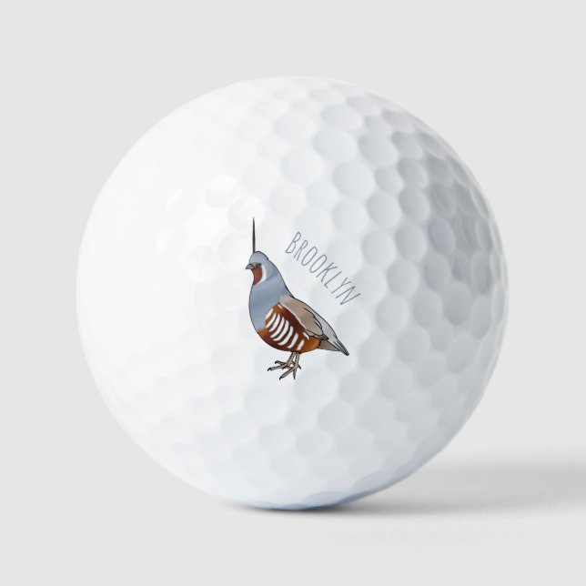 Cartoon von Wachtelvögeln Golfball (Vorderseite)