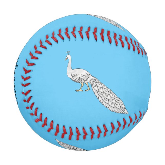 Cartoon von Weißpfauenvögeln Baseball (Vorderseite Links)