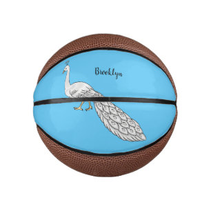 Cartoon von Weißpfauenvögeln Mini Basketball