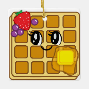 Cartoon Waffle Food Weihnachten Keramikornament