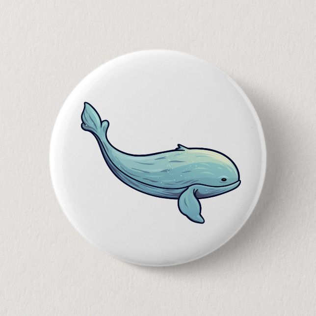 Cartoon Wal Illustration Button (Vorderseite)