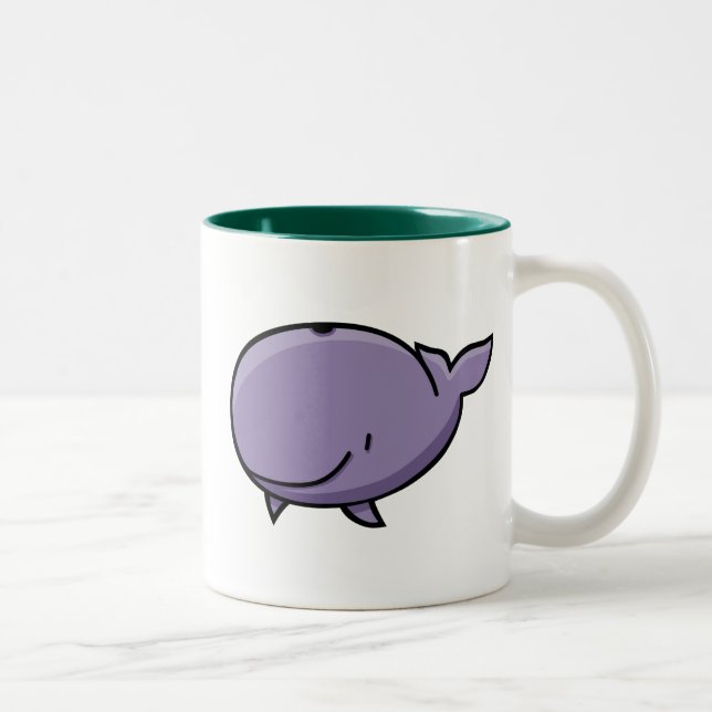 Cartoon-Wal Zweifarbige Tasse (Rechts)