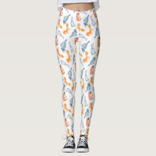 Cartoon Waldtiere. Wolf, Bär, Fuchs und Hase. Leggings