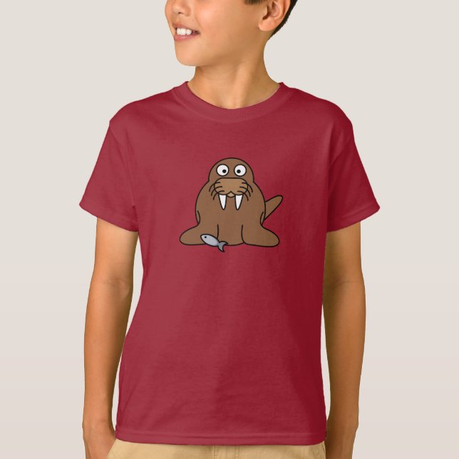 Cartoon-Walroß - KinderT - Shirt (Vorderseite)