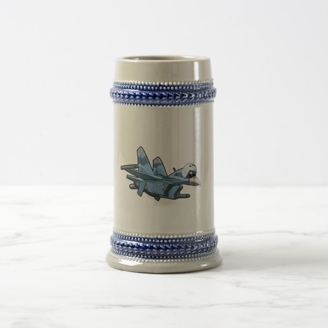 Cartoon Warbird Flugzeug Bierglas (Mittel)